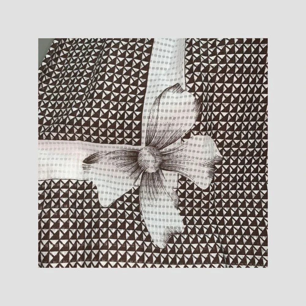 Anthropologie Edme & Esyllte Annona Brown White Bow pattern size 0 - Picture 4 of 11